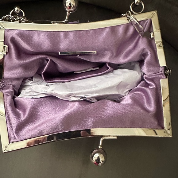 Nina Lavender Sequin Clutch Royal Lilac with shoulder chain. NWT. - Picture 4 of 6